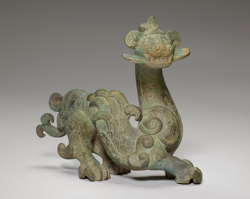 Winged dragon, one of a pair