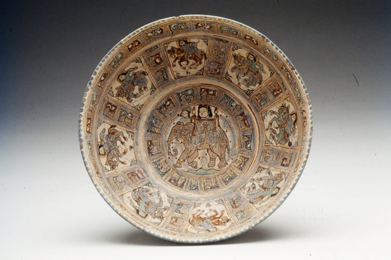 Bowl Depicting a Lady Riding an Elephant
