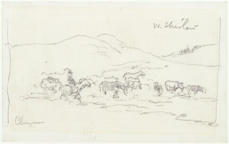 Sketch made on Indian Reservation, Montana