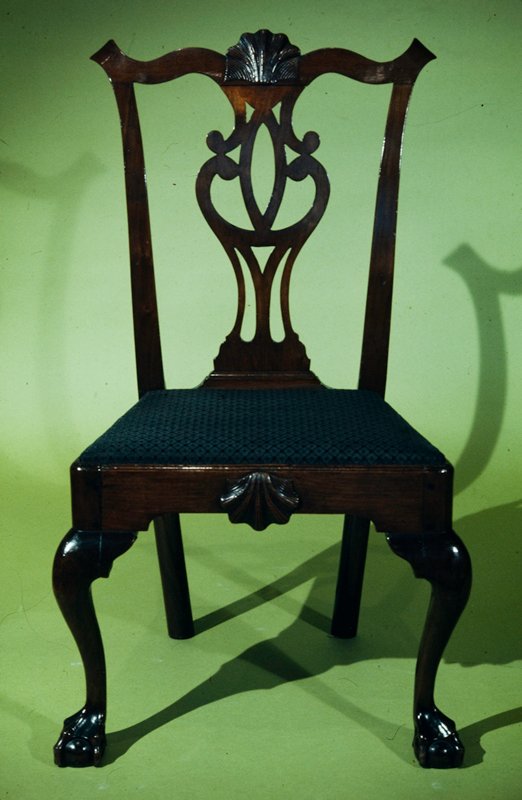 Strapwork-back Chippendale side chair