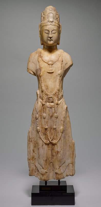 Standing bodhisattva, one of a pair