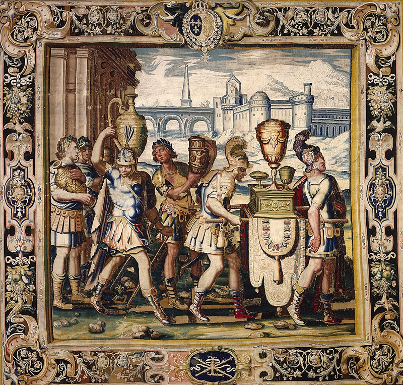 Soldiers With Vases and a Litter
