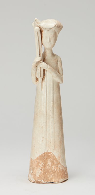 Tomb figure of a musician playing a lute