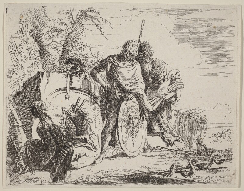 Young Soldier with Philosopher and Seated Woman