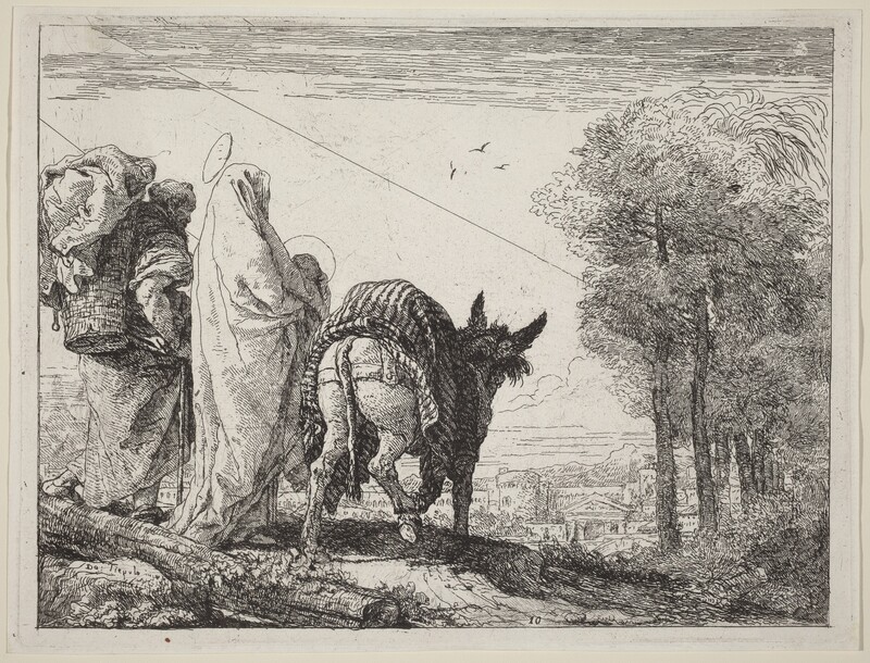 The Flight with the Holy Family at the Left