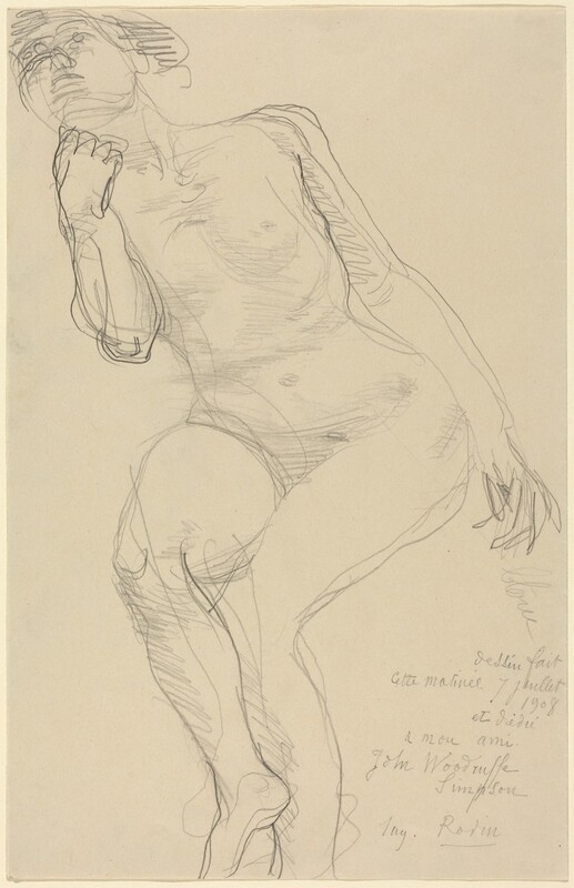 Seated Female Nude Leaning to the Left