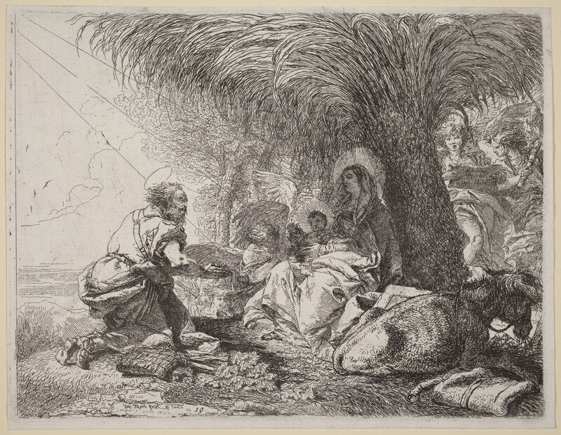 The Rest on the Flight with Joseph in Adoration