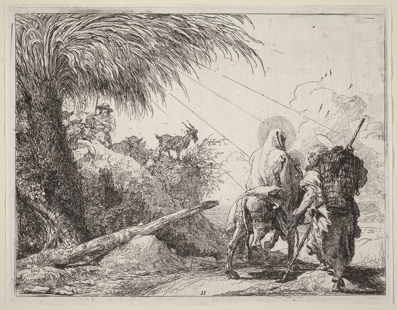 The Flight, Holy Family at the Right, Joseph Looking to the Left