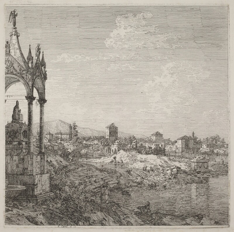 View of a Town with a Bishop's Tomb