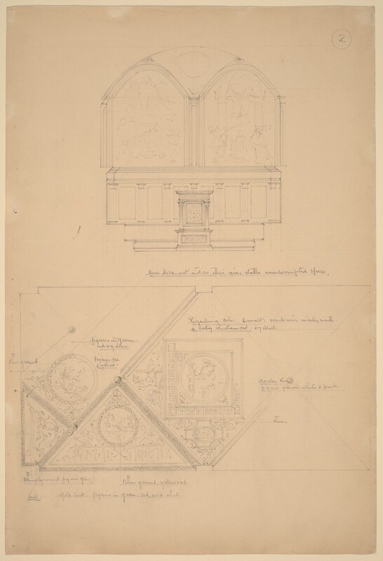 Study of an Altarpiece and Ceiling Panels