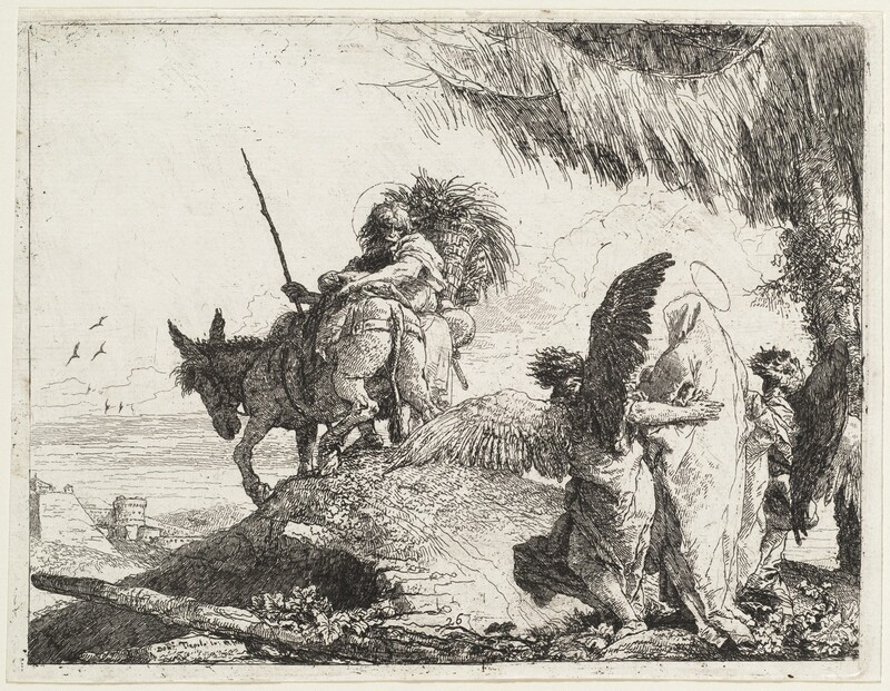 The Flight, with Madonna at Right Supported by Angels