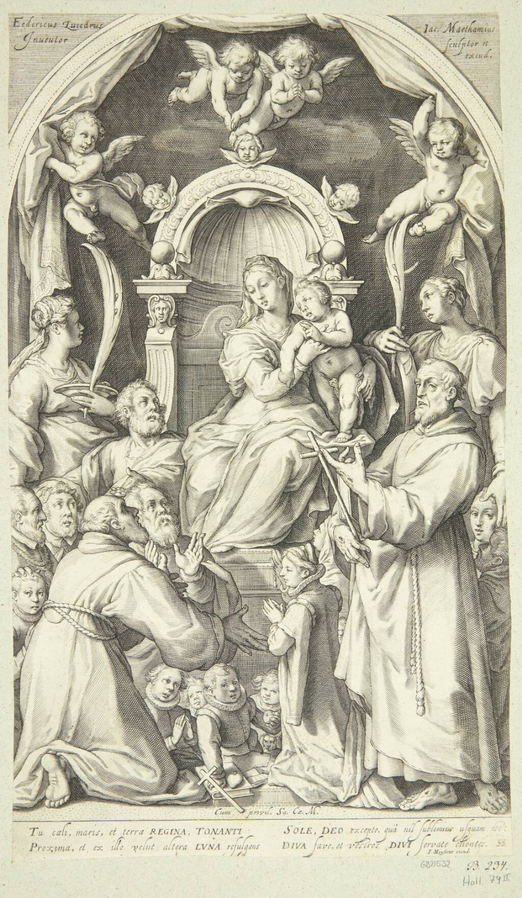 Maria og barnet med donorer og helgener (Sankta Lucia, Katarina af Alexandria, Frans af Assisi og medlemmer af Zuccaro-familien)