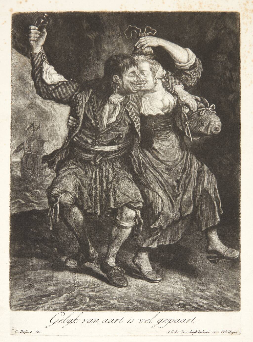 Dansende par. En sømand, der berøves af sin dansepartner