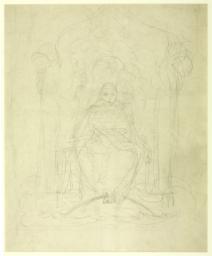 Preliminary Sketch for ‘Christ Girding Himself with Strength’. Verso: Standing Figure with One Arm Raised