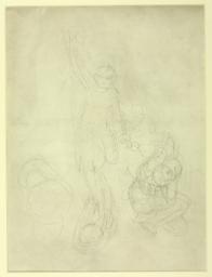 Composition Sketch for ‘The Fall of the Rebel Angels’? Verso: Standing Figure with Flaming Hair