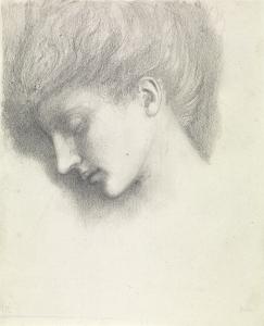 Study of a Sleeping Woman’s Head, possibly for ‘The Rose Bower’ in the ‘Briar Rose’ Series