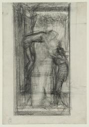 Composition Study for ‘The Merciful Knight’. Verso: Composition Study for ‘St Valentine’s Day’