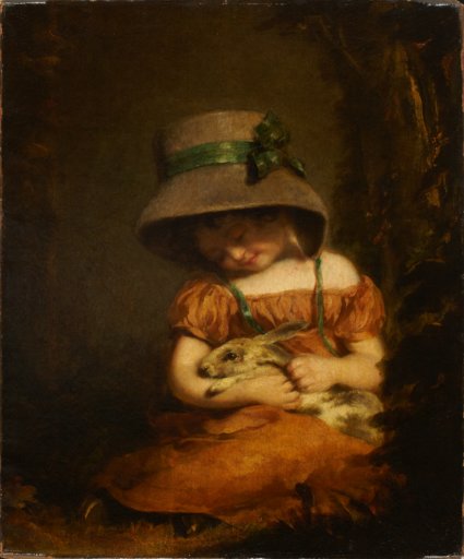 Mädchen mit Kaninchen
