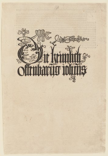 Die heimlich offenbarung iohannis, Titel der Folge der Apokalypse, Urausgabe Deutsch 1498