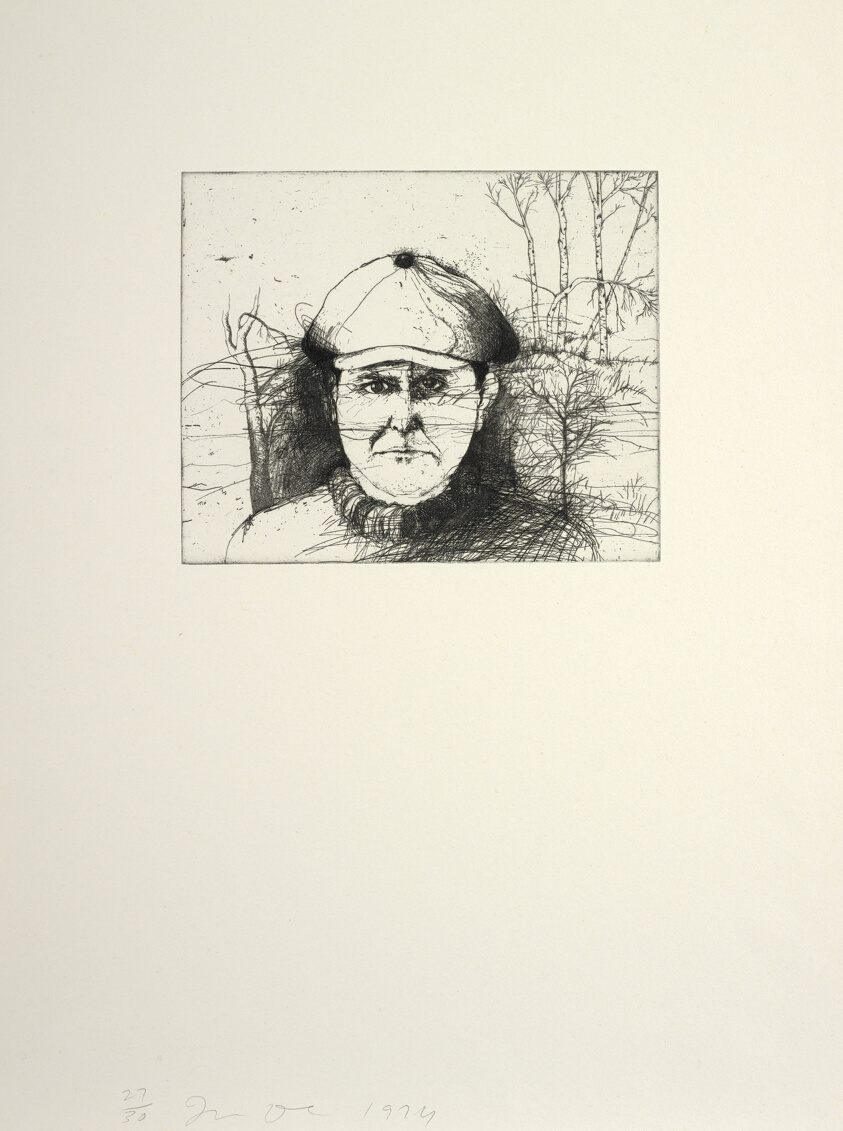 Self-Portrait in a Flat Cap (Winter), first state