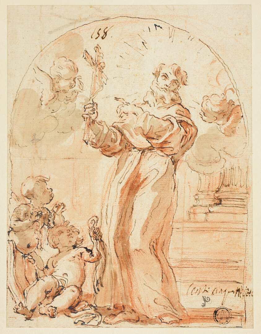 Standing Franciscan Saint Holding Crucifix