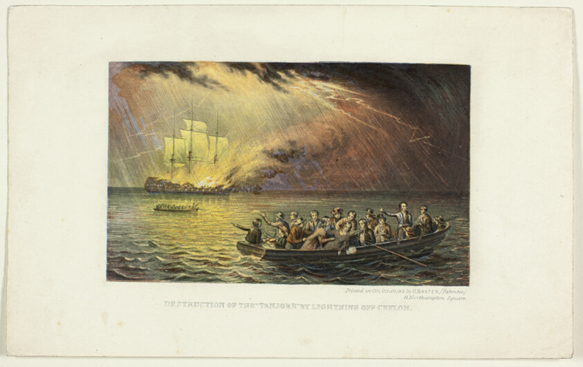 Destruction of the Tanjore by Lightening, off Ceylon