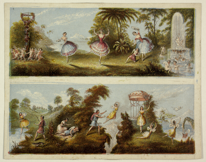 Pas des Trois and Fairy Scenes (from Set of Needle Prints)