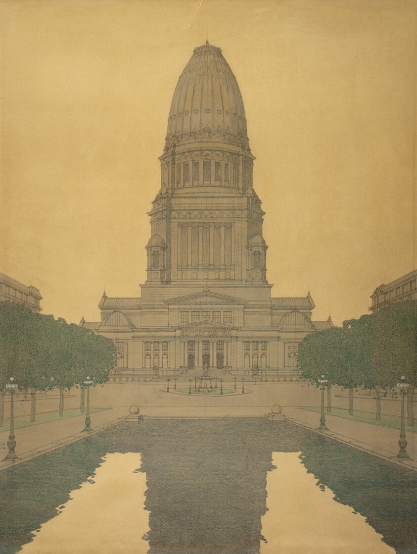 Proposed Chicago Civic Center, Chicago, Illinois, Perspective