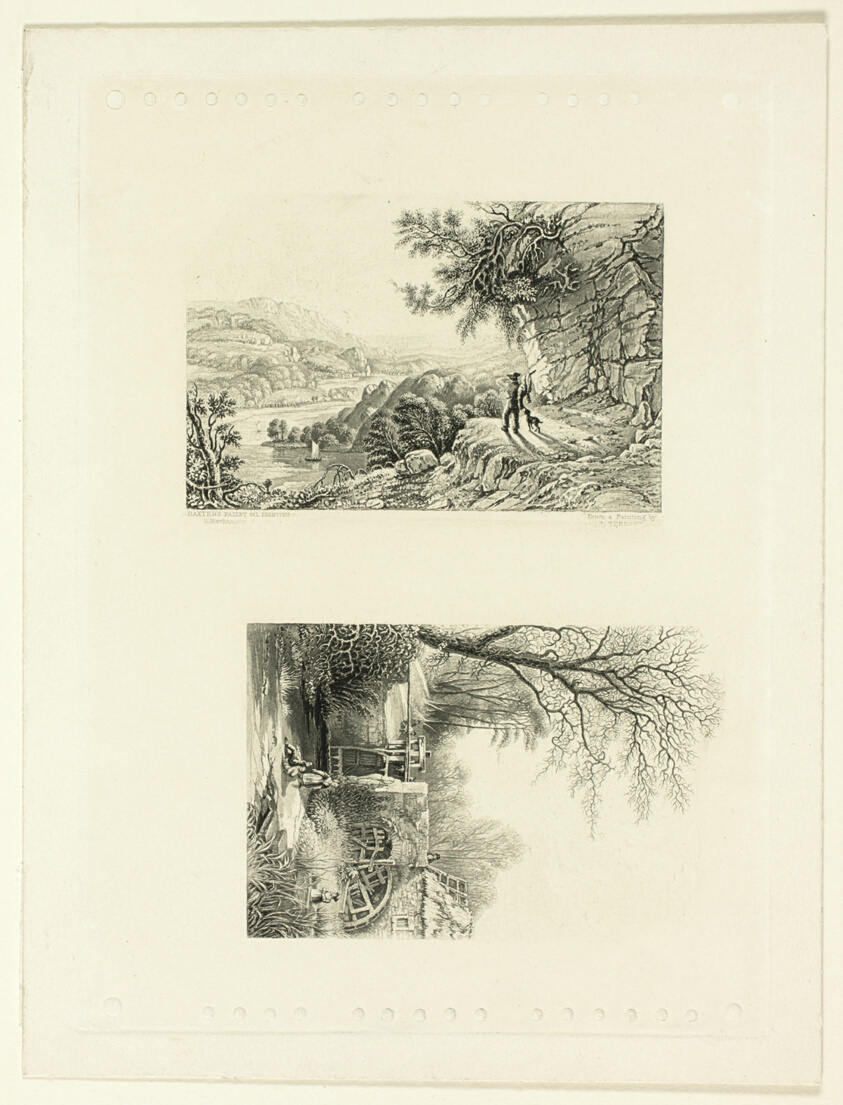 View from Deserted Rock Quarry on the Wye (top), and Winter, also called The Small Winter, the long print (bottom)