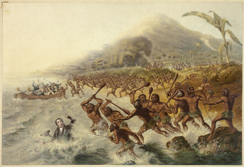 The Massacre of the Lamented Missionary the Rev. J. Williams and Mr. Harris, from Two Specimens