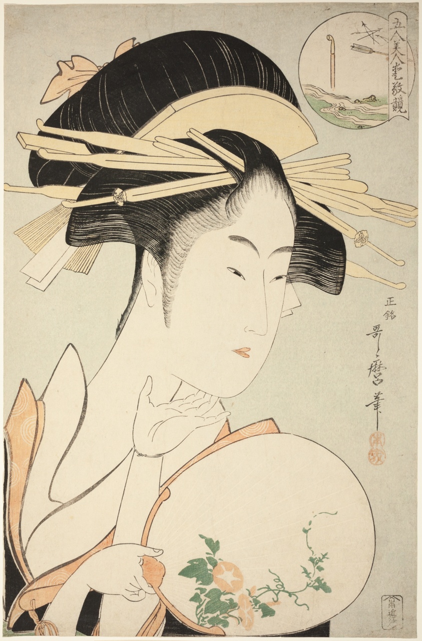 Kisegawa of the Matsubaya, from the series "Comparing the Charms of Five Beauties (Gonin bijin aikyo kurabe)"